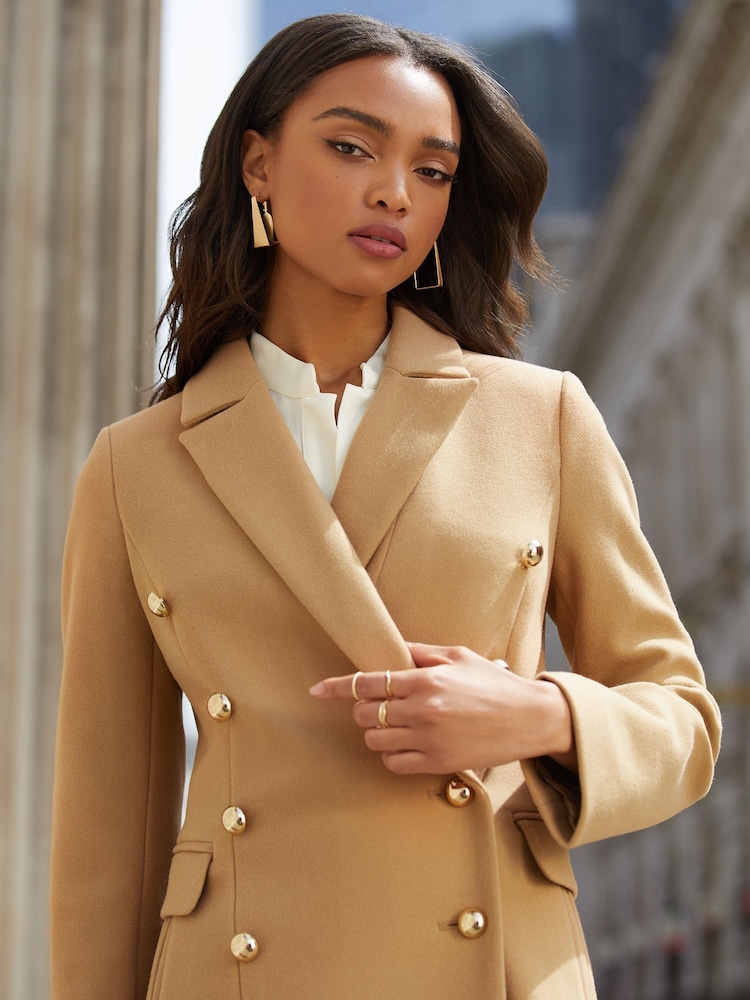 Duster Coat Boohoo Military Coat Petite Double Breasted Military