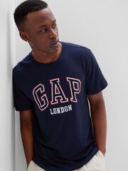 Gap Blue London Logo Short Sleeve Crew Neck T-Shirt - Image 1 of 3