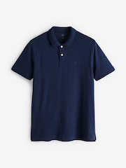 Gap Dark Blue Pique Logo 100% Cotton Short Sleeve Polo Shirt - Image 2 of 4