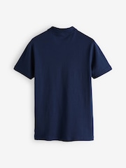 Gap Dark Blue Pique Logo 100% Cotton Short Sleeve Polo Shirt - Image 3 of 4