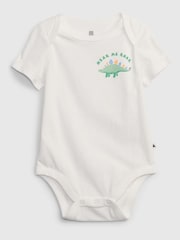 Gap White Graphic Short Sleeve Baby Bodysuit - Image 1 of 3