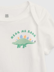 Gap White Graphic Short Sleeve Baby Bodysuit - Image 3 of 3