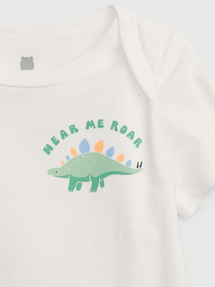 Gap White Graphic Short Sleeve Baby Bodysuit - Image 3 of 3