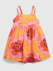 Gap Pink and Orange Floral Sleeveless Dress - Baby - Image 1 of 3