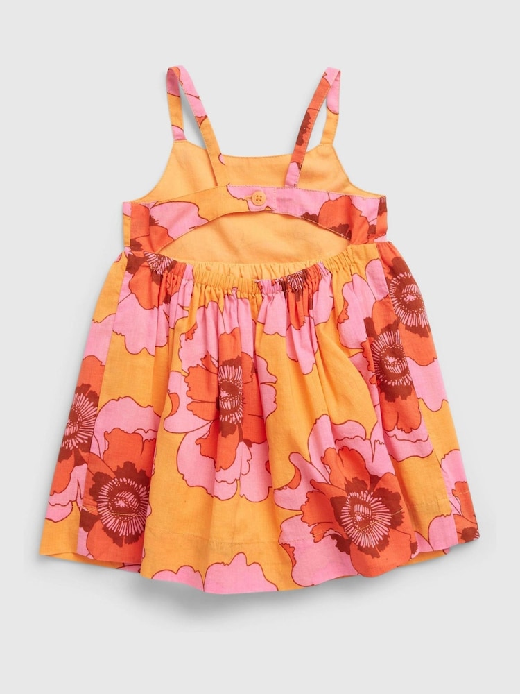 Gap Pink and Orange Floral Sleeveless Dress - Baby - Image 2 of 3 Gap Pink and Orange Floral Sleeveless Dress - Baby - Image 2 of 3