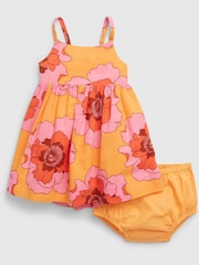 Gap Pink and Orange Floral Sleeveless Dress - Baby - Image 3 of 3