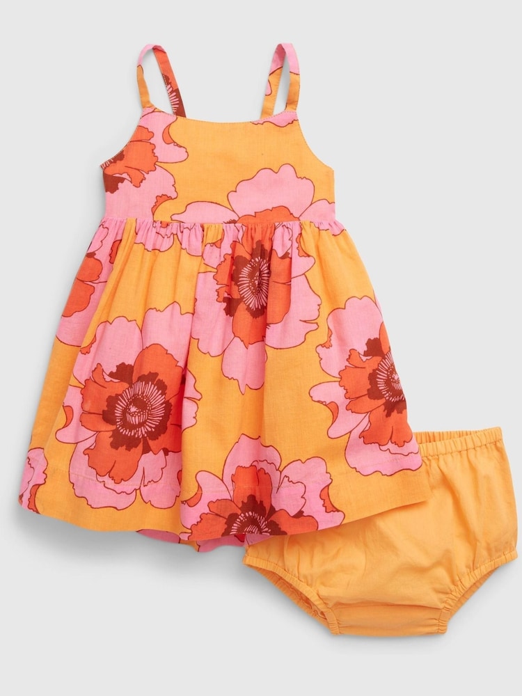 Gap Pink and Orange Floral Sleeveless Dress - Baby - Image 3 of 3 Gap Pink and Orange Floral Sleeveless Dress - Baby - Image 3 of 3