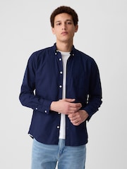 Gap Navy Blue Slim Fit Stretch Shirt - Image 1 of 4