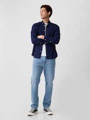 Gap Navy Blue Slim Fit Stretch Shirt - Image 3 of 4