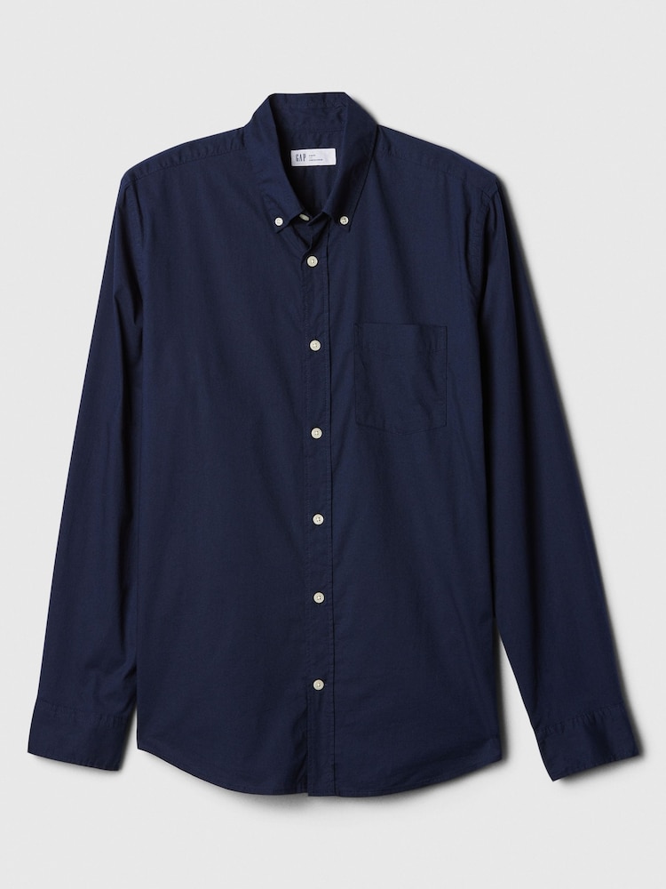 Gap Navy Blue Slim Fit Stretch Shirt - Image 4 of 4