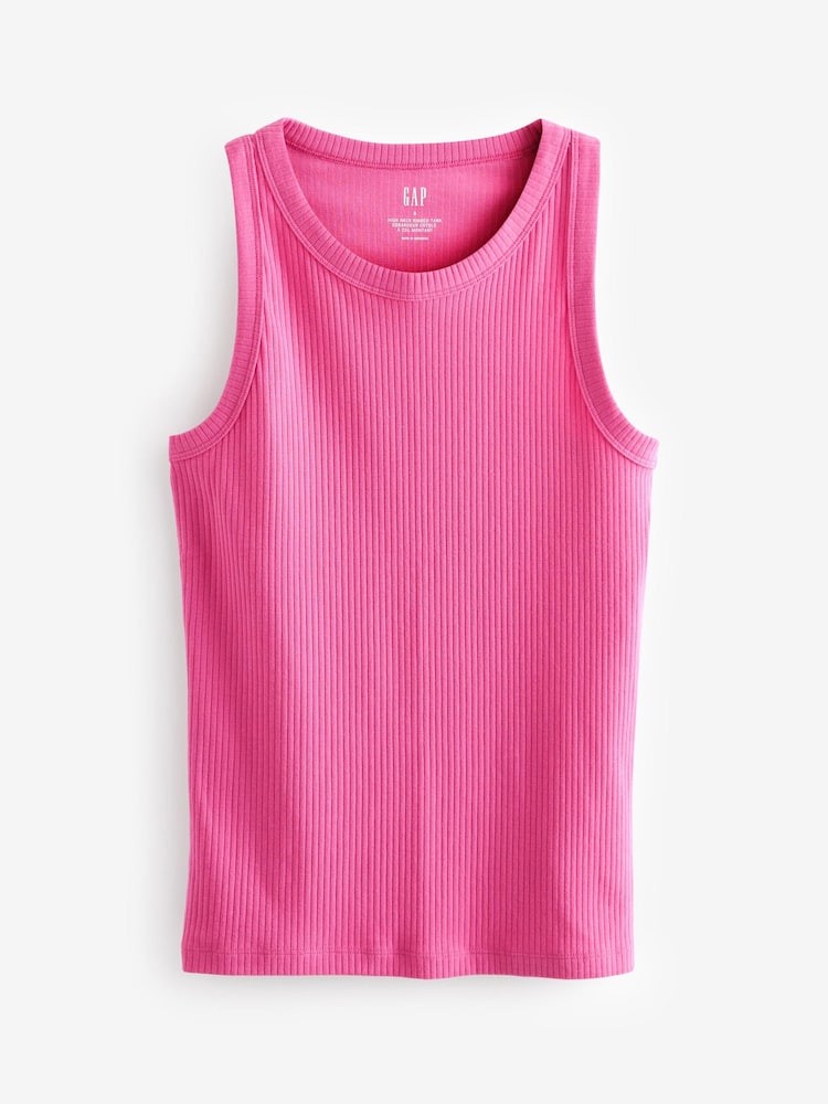 Gap Pink High Neck Vest Tank Top - Image 1 of 1 Gap Pink High Neck Vest Tank Top - Image 1 of 1