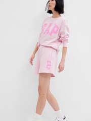 Gap Pink High Rise Logo Jogger Shorts - Image 1 of 6