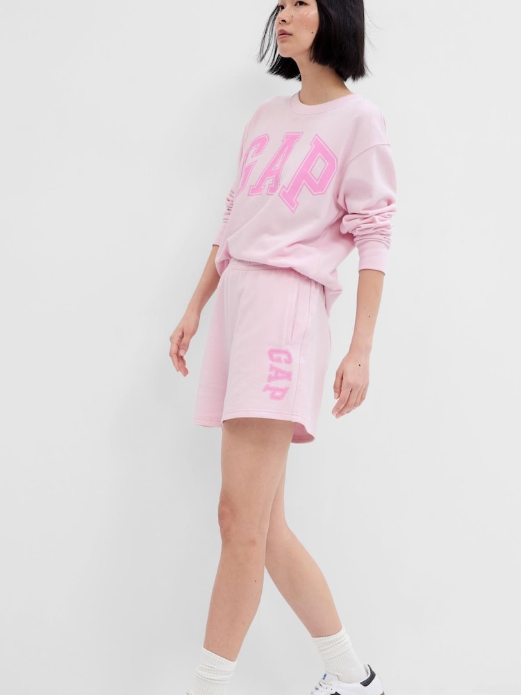 Gap Pink High Rise Logo Jogger Shorts - Image 1 of 6