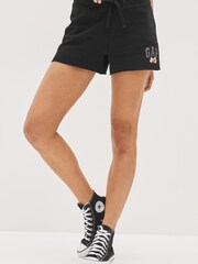 Gap Black Disney Mickey Mouse Logo Jogger Shorts - Image 1 of 4