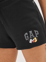 Gap Black Disney Mickey Mouse Logo Jogger Shorts - Image 3 of 4