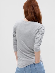 Gap Grey Long Sleeve Modern Cotton-Modal Crew Neck T-Shirt - Image 5 of 6