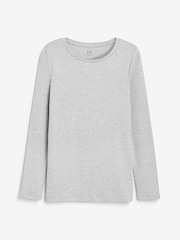 Gap Grey Long Sleeve Modern Cotton-Modal Crew Neck T-Shirt - Image 6 of 6