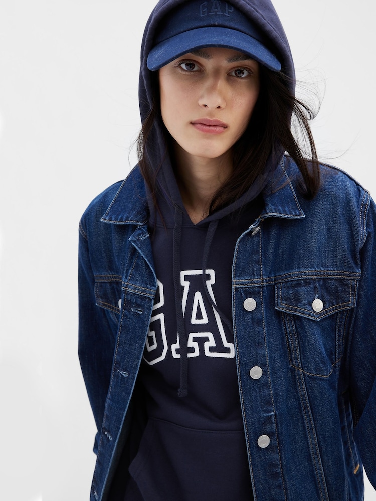 Azul marino - Gap Logo Vintage Fleece-Lined Hoodie - Imagen 4 de 4 Azul marino - Gap Logo Vintage Fleece-Lined Hoodie - Imagen 4 de 4