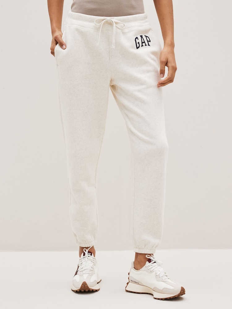 Gap Cream Vintage Arch Logo Fleece-Lined Joggers - Image 1 of 4