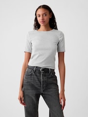 Gap Grey Short Sleeve Modern Cotton-Modal Crew Neck T-Shirt - Image 1 of 4