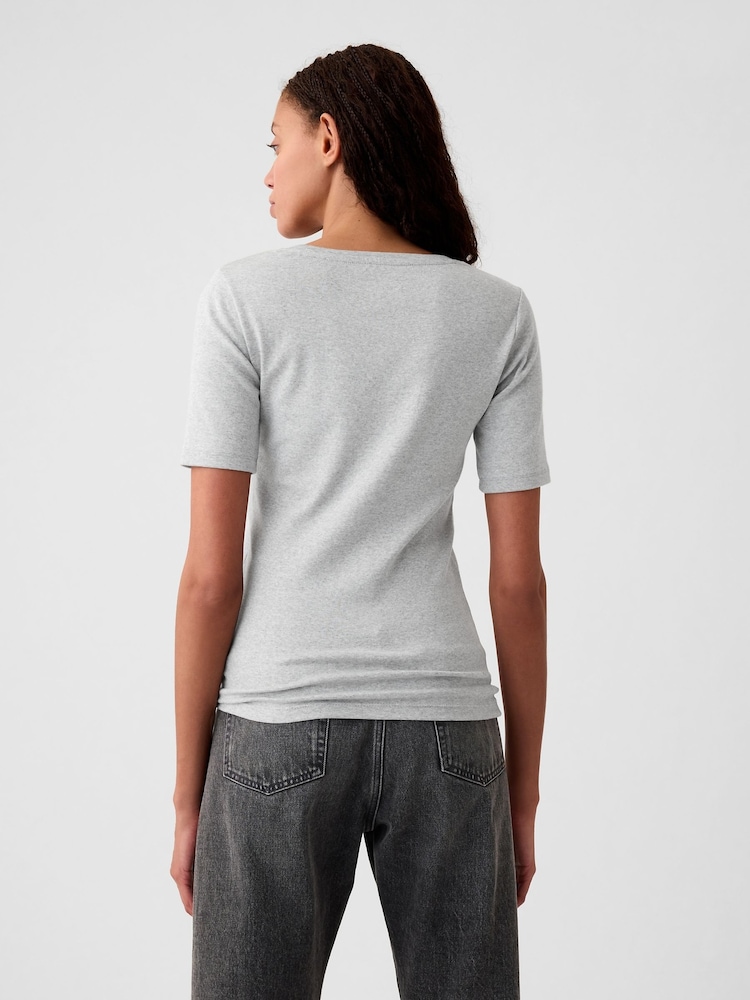 Gap Grey Short Sleeve Modern Cotton-Modal Crew Neck T-Shirt - Image 2 of 4