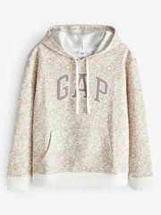 Gap Cream and Beige Floral Logo Hoodie - Image 3 of 3