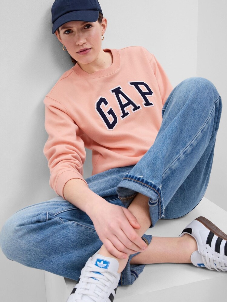 Gap Orange Peach Logo Crew Neck Sweatshirt - Image 1 of 1 Gap Orange Peach Logo Crew Neck Sweatshirt - Image 1 of 1