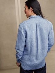 Banana Republic Blue Castello Linen Shirt - Image 2 of 4