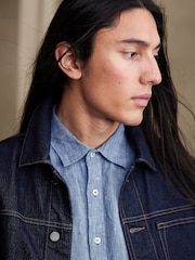 Banana Republic Blue Castello Linen Shirt - Image 3 of 4