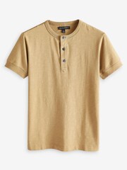 Banana Republic Brown Rugged Slub Henley T-Shirt - Image 2 of 2