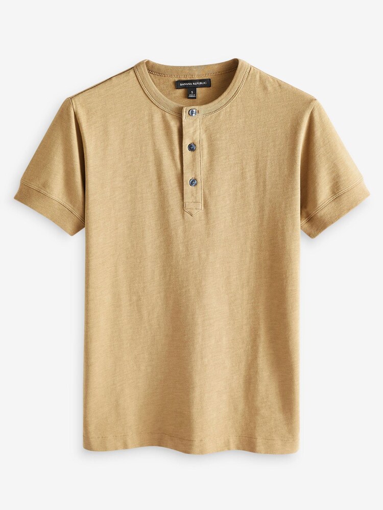 Banana Republic Brown Rugged Slub Henley T-Shirt - Image 2 of 2