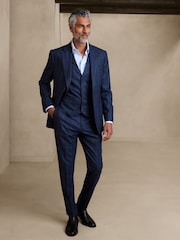 Banana Republic Blue Perfect Flannel Suit Waistcoat - Image 3 of 5