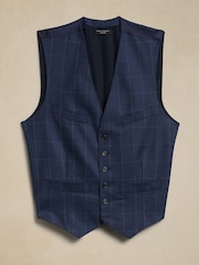Banana Republic Blue Perfect Flannel Suit Waistcoat - Image 5 of 5