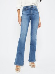 Lipsy Blue Sculpt Mid Rise Chloe Flare Jeans - Image 1 of 4
