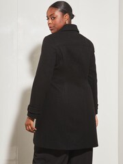 Lipsy Black Princess Military Button Collared Tailored Coat - Image 2 of 4
