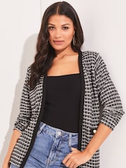 Lipsy Black Tipped Light Weight Cardigan - Image 1 of 4