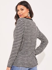 Lipsy Black Tipped Light Weight Cardigan - Image 2 of 4