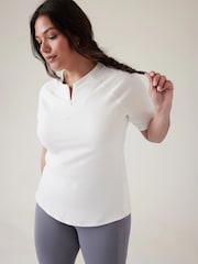 Athleta White Sunchaser 3/4 Sleeve T-Shirt - Image 3 of 4