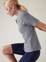 Athleta Grey Sunchaser 3/4 Sleeve T-Shirt - Image 4 of 4