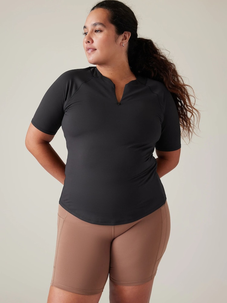 Athleta Black Sunchaser 3/4 Sleeve T-Shirt - Image 4 of 4 Athleta Black Sunchaser 3/4 Sleeve T-Shirt - Image 4 of 4