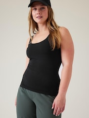 Athleta Black Scoop Neck Seamless Tank Top - Image 1 of 6
