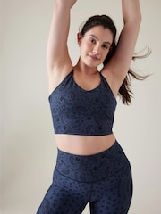 Athleta Purple A-C Print Low Impact Sports Crop Bra - Image 1 of 2