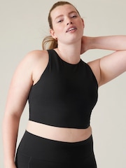 Athleta Black A-C Cup Conscious Crop Low Impact Sports Bra - Image 3 of 5