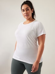 Wit - Athleta - Naadloos T-shirt met korte mouwen en ronde hals - Image 1 of 6
