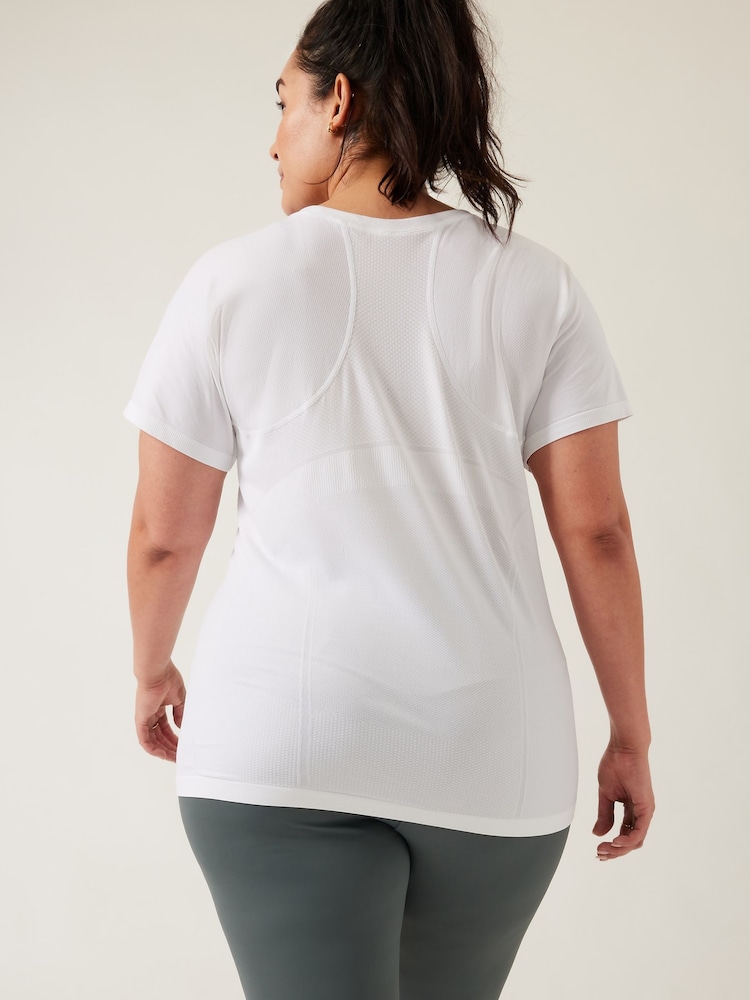 Wit - Athleta - Naadloos T-shirt met korte mouwen en ronde hals - Image 2 of 6