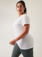 Wit - Athleta - Naadloos T-shirt met korte mouwen en ronde hals - Image 3 of 6