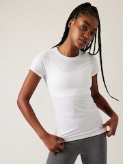 Wit - Athleta - Naadloos T-shirt met korte mouwen en ronde hals - Image 4 of 6