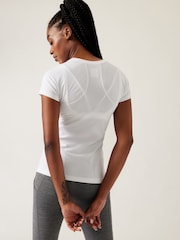 Wit - Athleta - Naadloos T-shirt met korte mouwen en ronde hals - Image 5 of 6