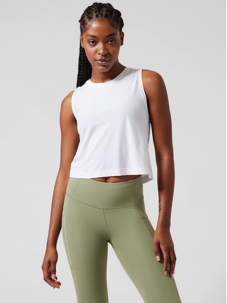Athleta White Ultimate Muscle Tank Top - Image 1 of 8 Athleta White Ultimate Muscle Tank Top - Image 1 of 8