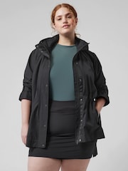 Athleta Black Waterproof Hooded Jacket - Image 1 of 9